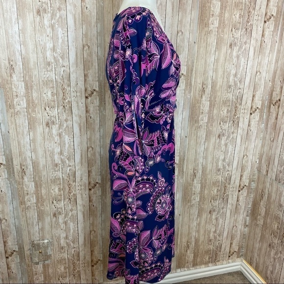 Trina Turk‎ Paisley Print Faux Wrap Jersey Dress - Picture 8 of 16